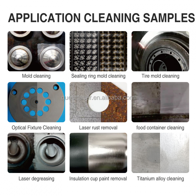펄스 200w 300w 가방을 섬유 레이저 청소 기계 진드기 제거 기계 10